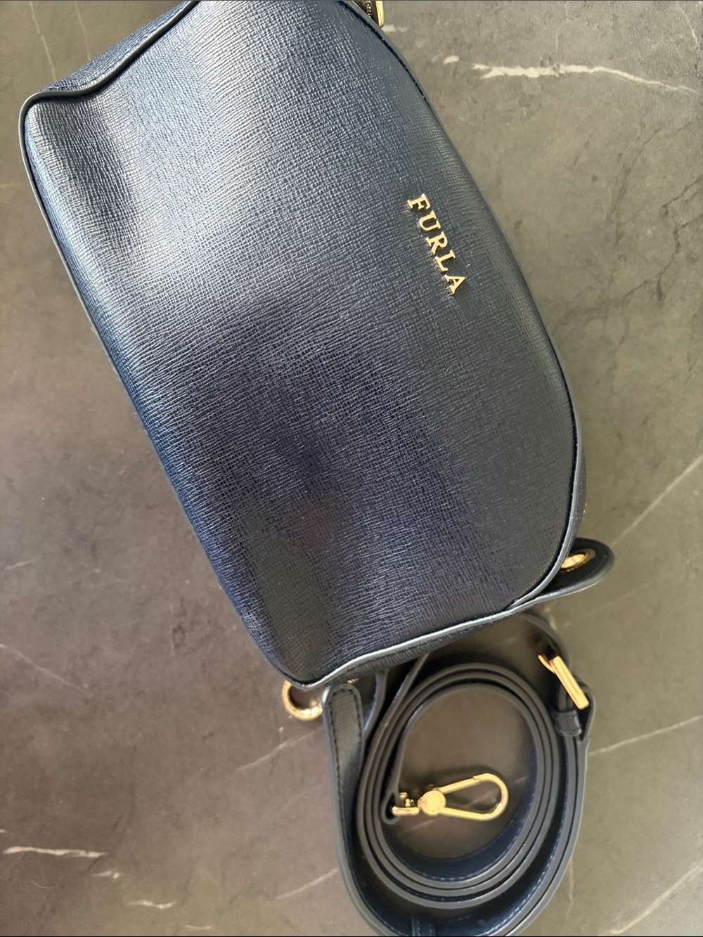 Furla Midnight Blue Saffiano Leather Crossbody